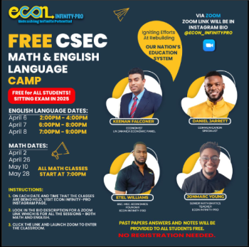 FREE CSEC Math and English Language CAMP